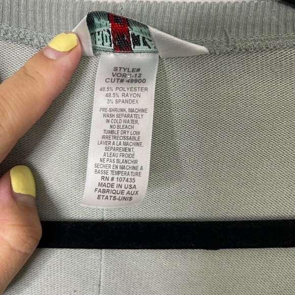 Hard Tail Soft Jersey Cross Front Long Sleeve Top Sz Small Light Mint Gray - Picture 6 of 7